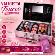Le Fate di Jo Valigetta Trucco Completa con Specchio – Kit Make Up Professionale Multicolore