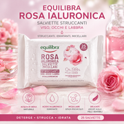 Equilibra Rosa Ialuronica Salviette Struccanti Micellari 25pz