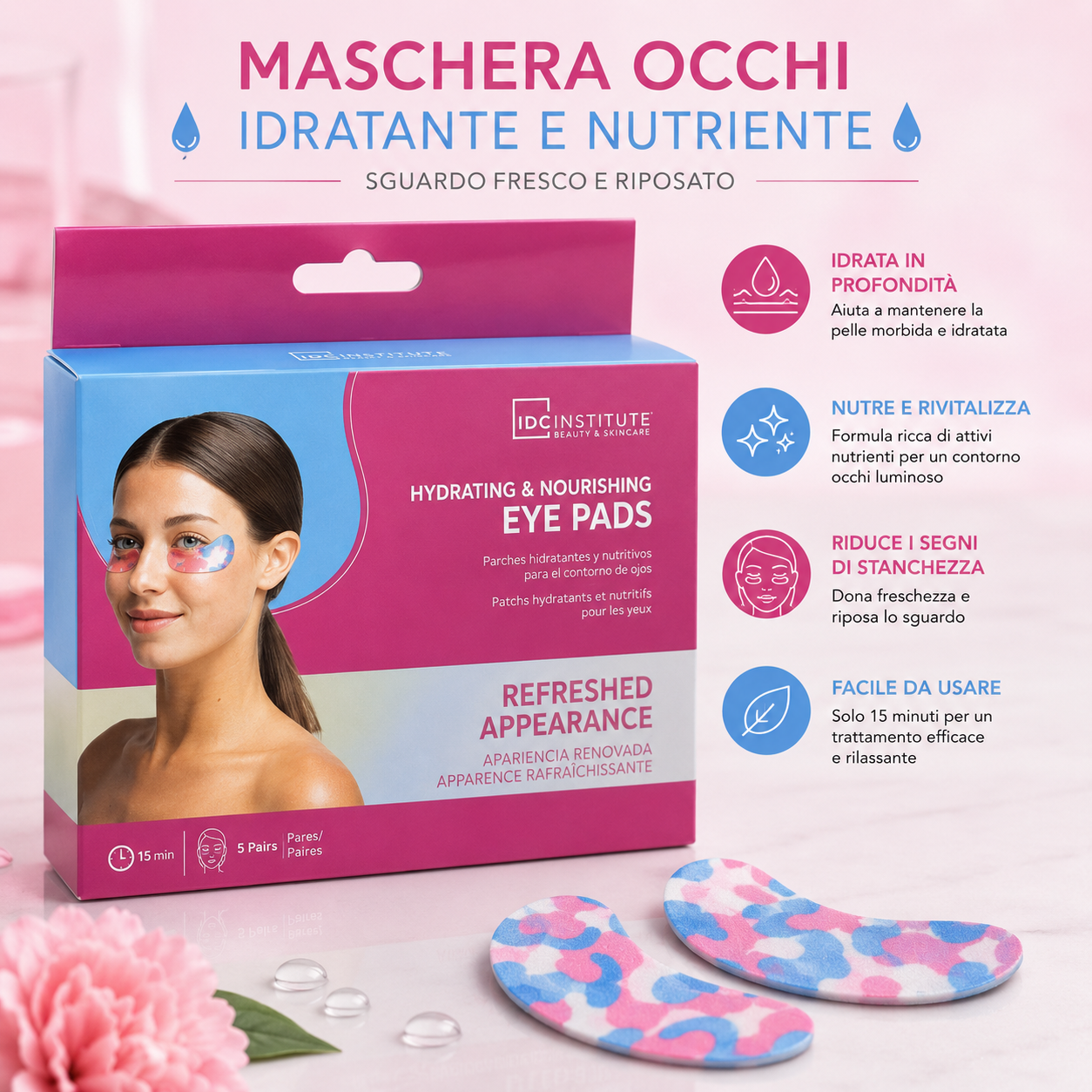 IDC Institute Maschera Occhi Idratante e Nutriente – Eye Pads Rivitalizzanti