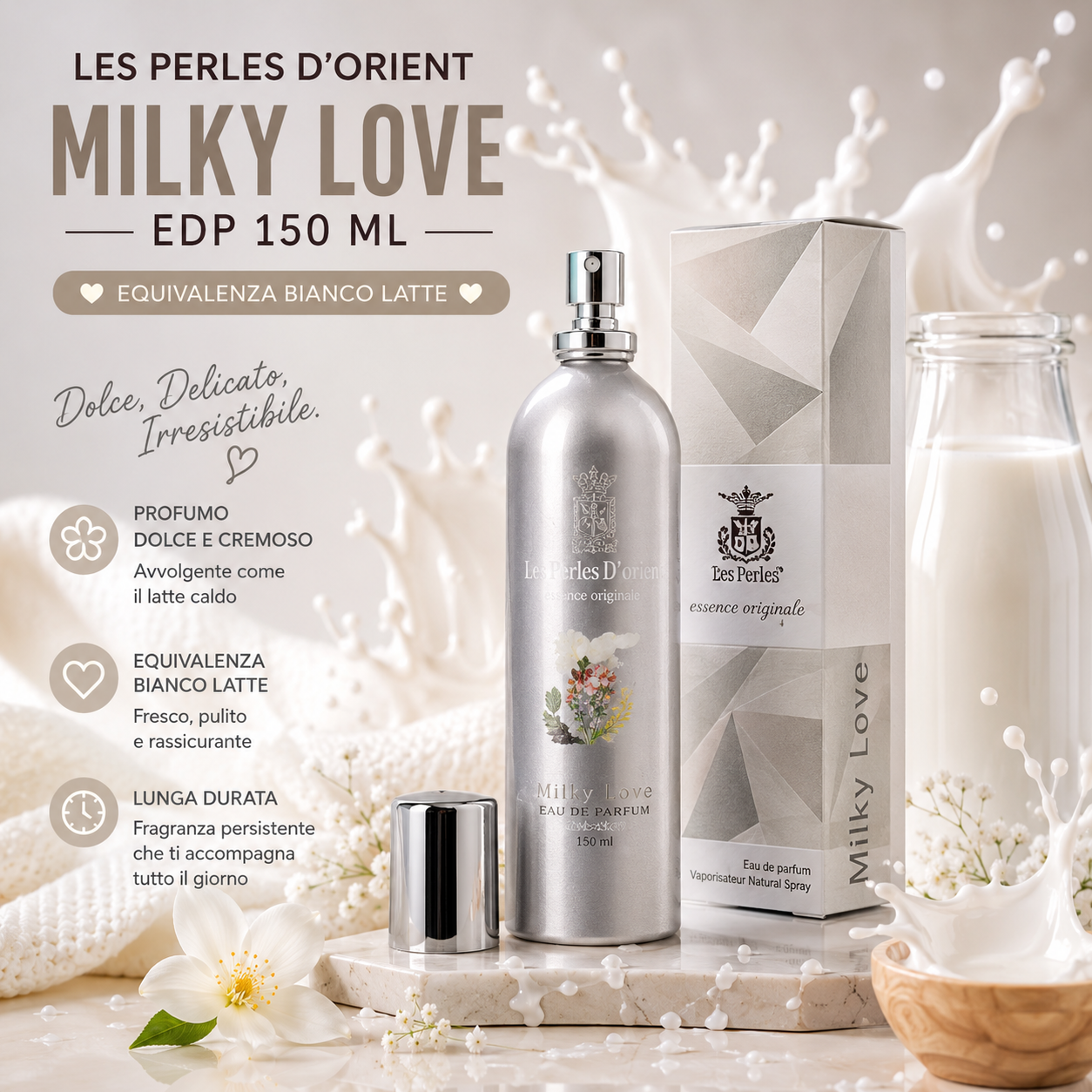 Les Perles D’Orient Milky Love EDP 150ML – Equivalenza Bianco Latte | Profumo Dolce e Cremoso