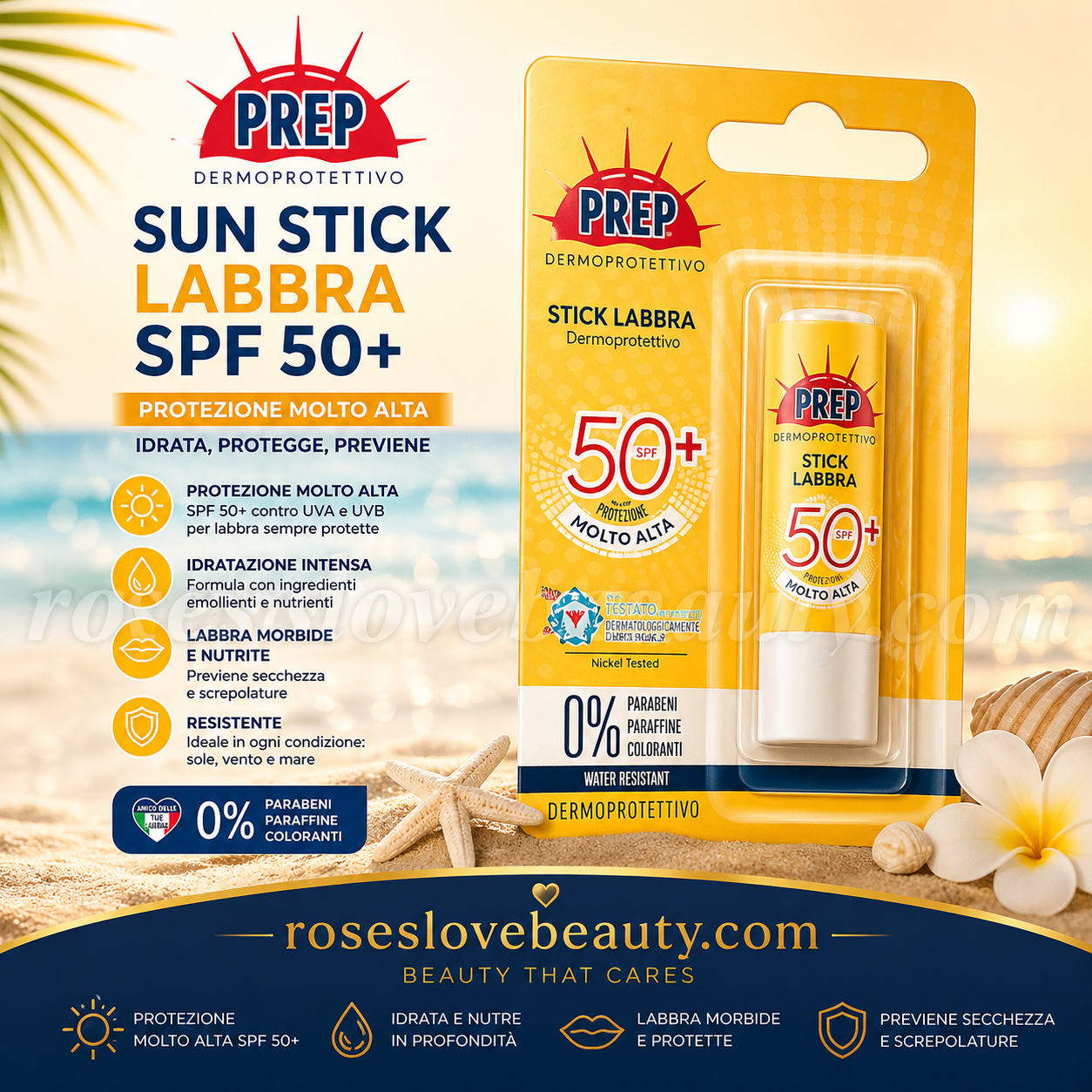 Prep Sun Stick Labbra SPF 50+ Protezione Alta Idratante 5,5ml | roseslovebeauty.com