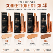 Face Complex Correttore Stick 4D Alta Coprenza – 4 Tonalità (Ivory, Nude, Honey, Medium)