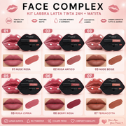 Face Complex Kit Labbra Latte Tinta 24H + Matita – Effetto Matte No Transfer Lunga Durata