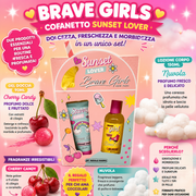 BRAVE GIRLS COFANETTO  SUNSET LOVER BAGNOSCHIUMA SPUGNA PIU LOZIONE CORPO