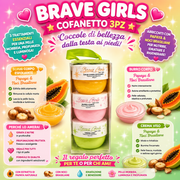 BRAVE GIRLS COFANETTO 3pz BURRO CORPO+SCRUB CORPO+CREMA VISO