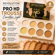 Revolution Pro HD Light – Palette Correttori Creamy 8 Tonalità ✨