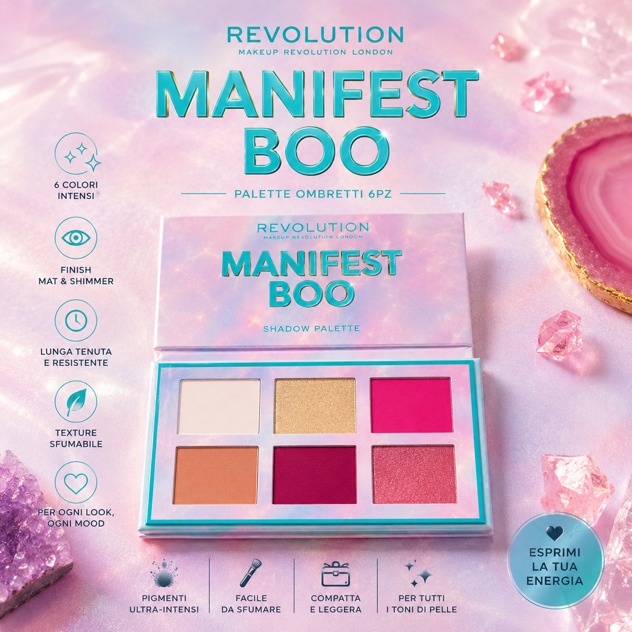 Revolution Manifest Boo Palette Ombretti 6 Colori